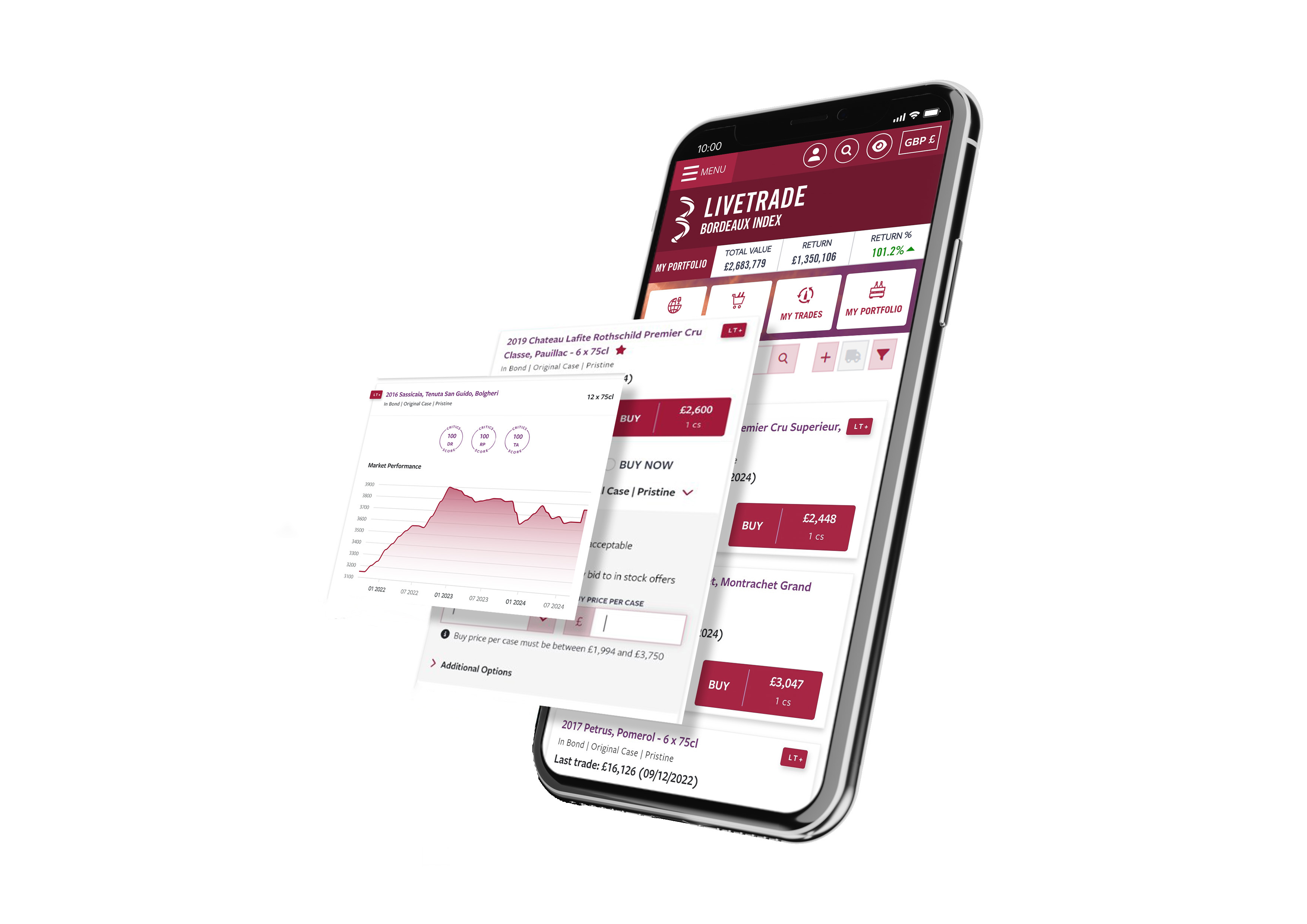 LiveTrade Phone Mockup
